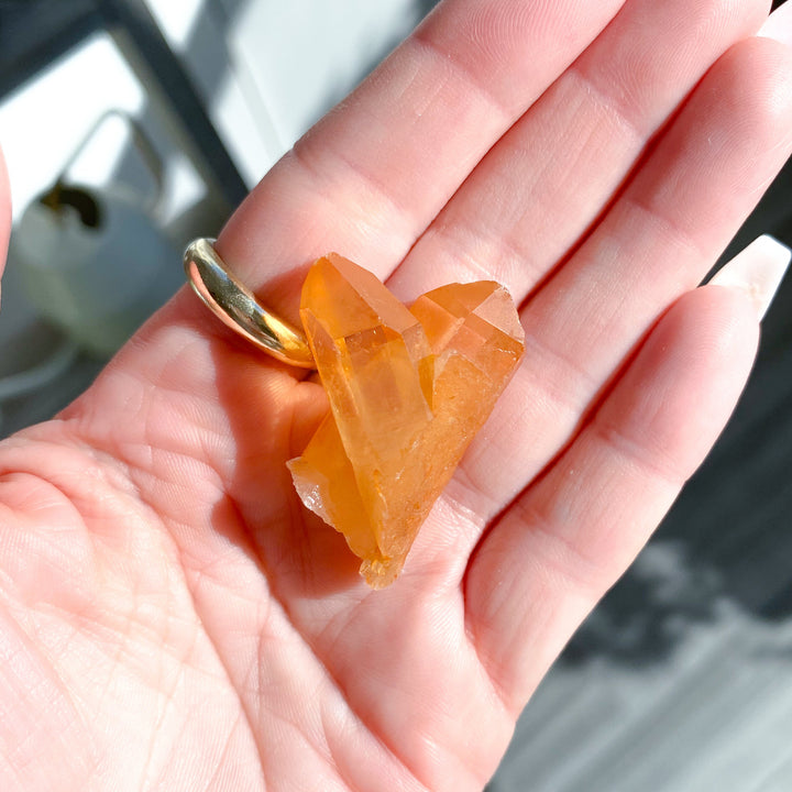 Natural Tangerine Quartz Mini Cluster #12