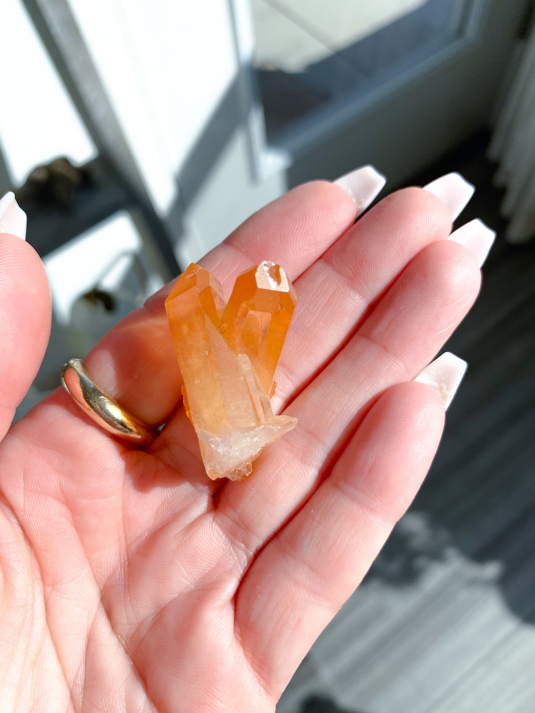 Natural Tangerine Quartz Mini Cluster #12