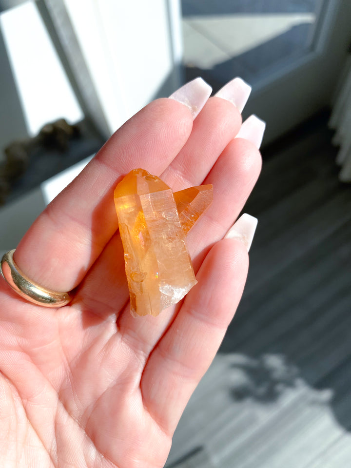 Natural Tangerine Quartz Mini Cluster #12