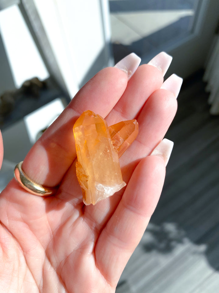 Natural Tangerine Quartz Mini Cluster #12