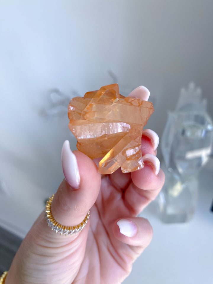 Natural Tangerine Quartz Mini Cluster #13