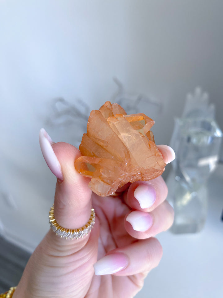 Natural Tangerine Quartz Mini Cluster #13