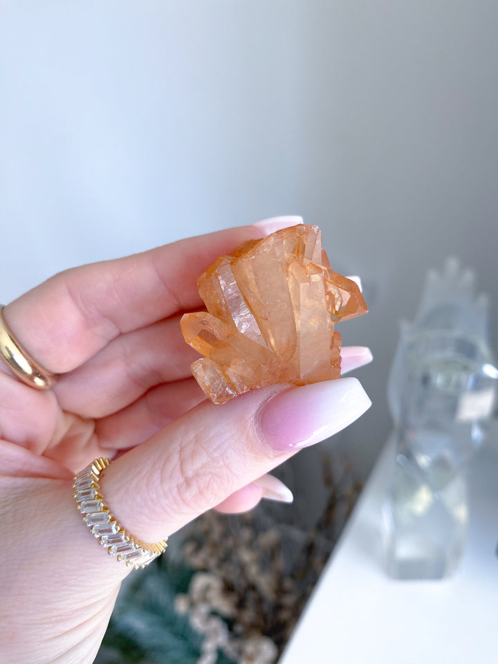 Natural Tangerine Quartz Mini Cluster #13