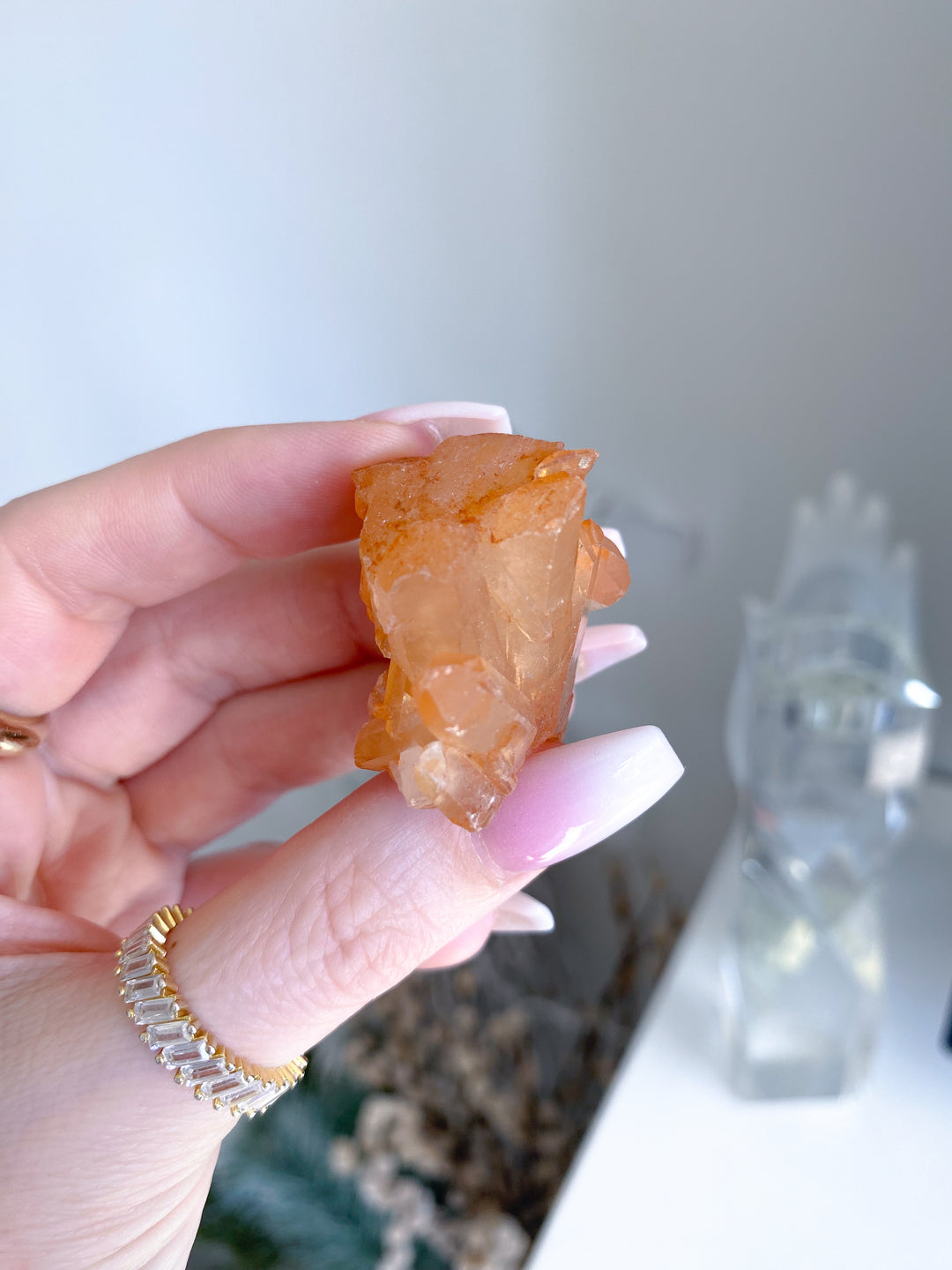 Natural Tangerine Quartz Mini Cluster #13
