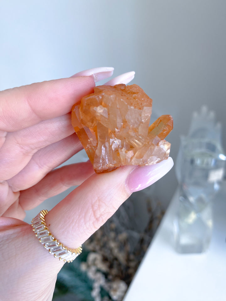 Natural Tangerine Quartz Mini Cluster #13