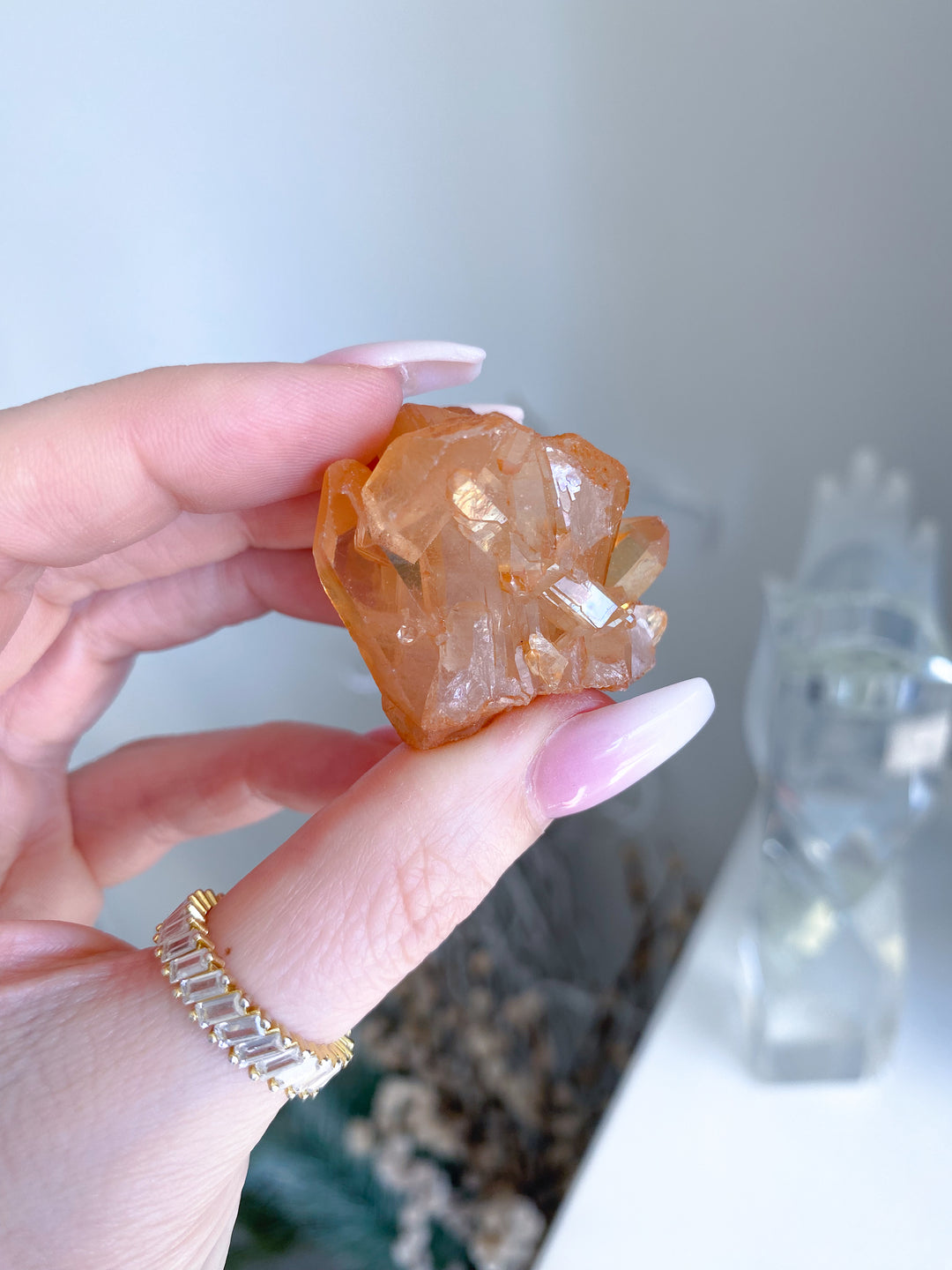 Natural Tangerine Quartz Mini Cluster #13