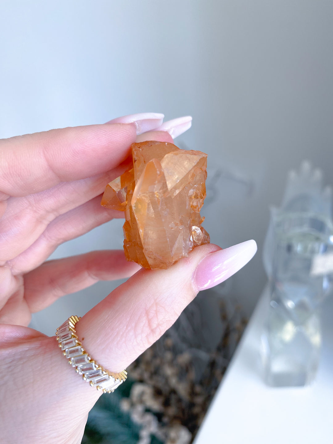 Natural Tangerine Quartz Mini Cluster #13