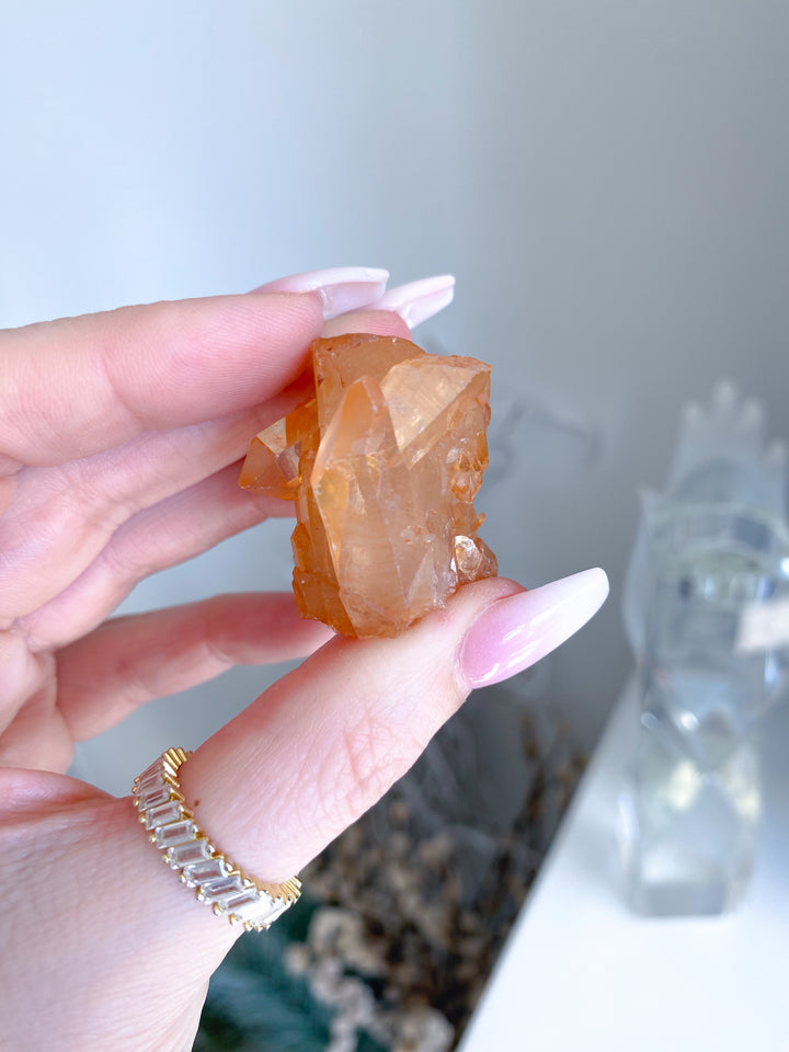 Natural Tangerine Quartz Mini Cluster #13