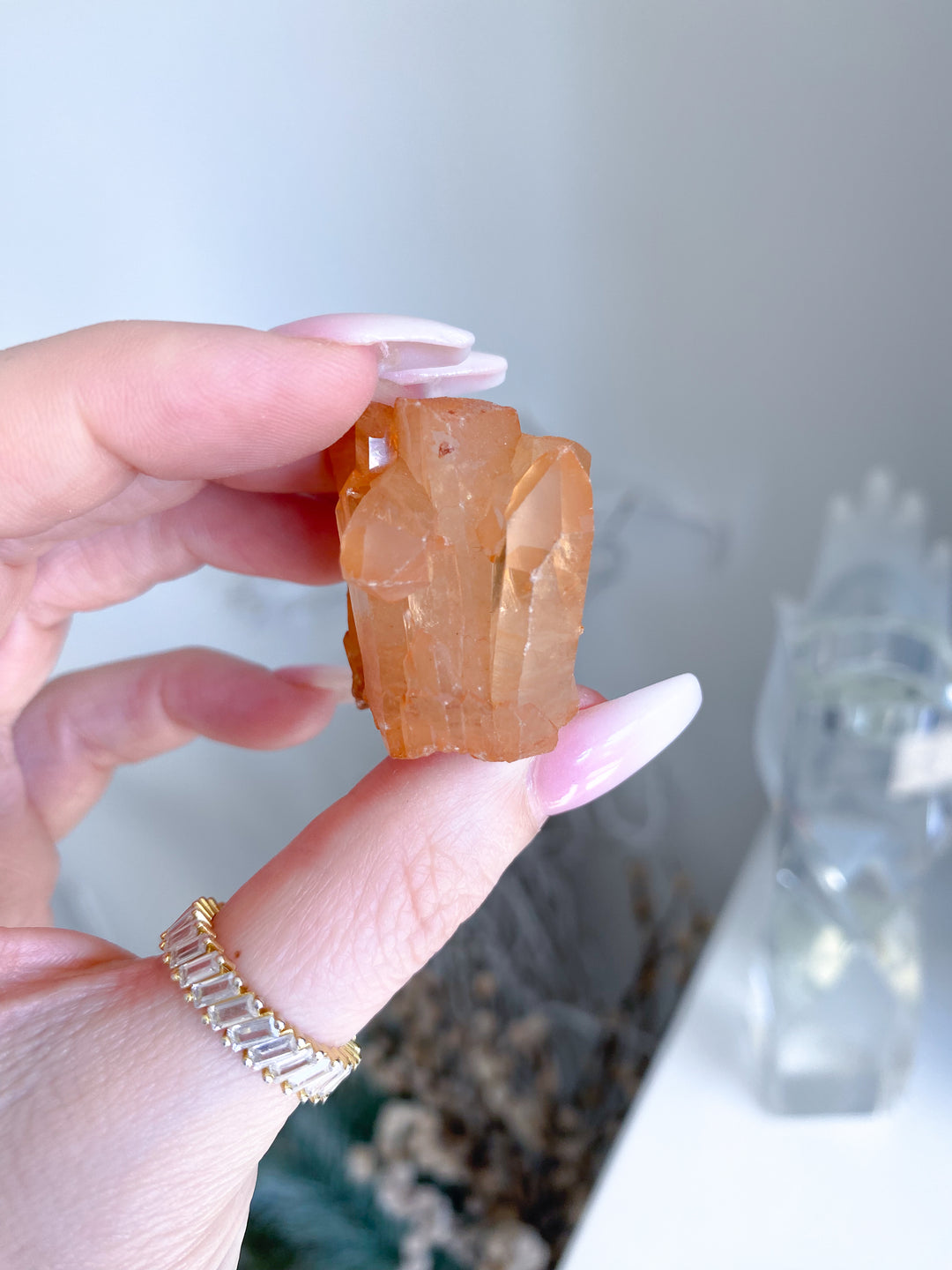 Natural Tangerine Quartz Mini Cluster #13