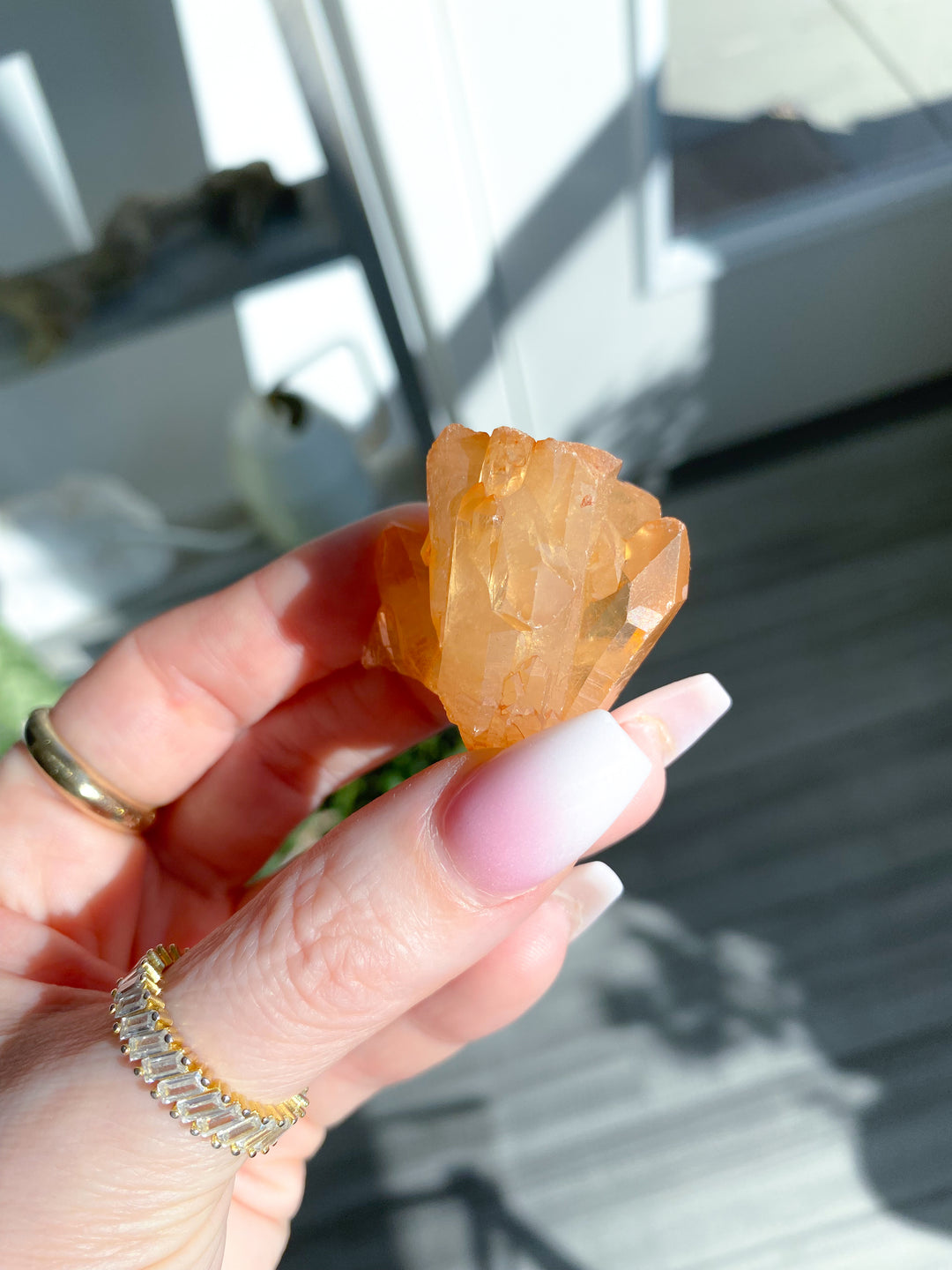 Natural Tangerine Quartz Mini Cluster #13
