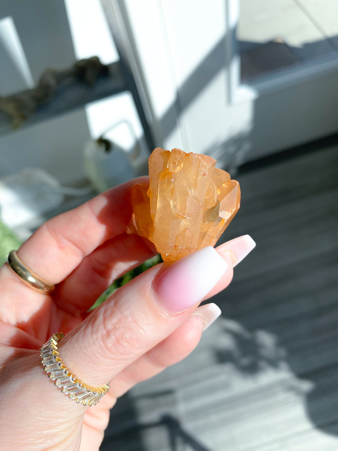 Natural Tangerine Quartz Mini Cluster #13