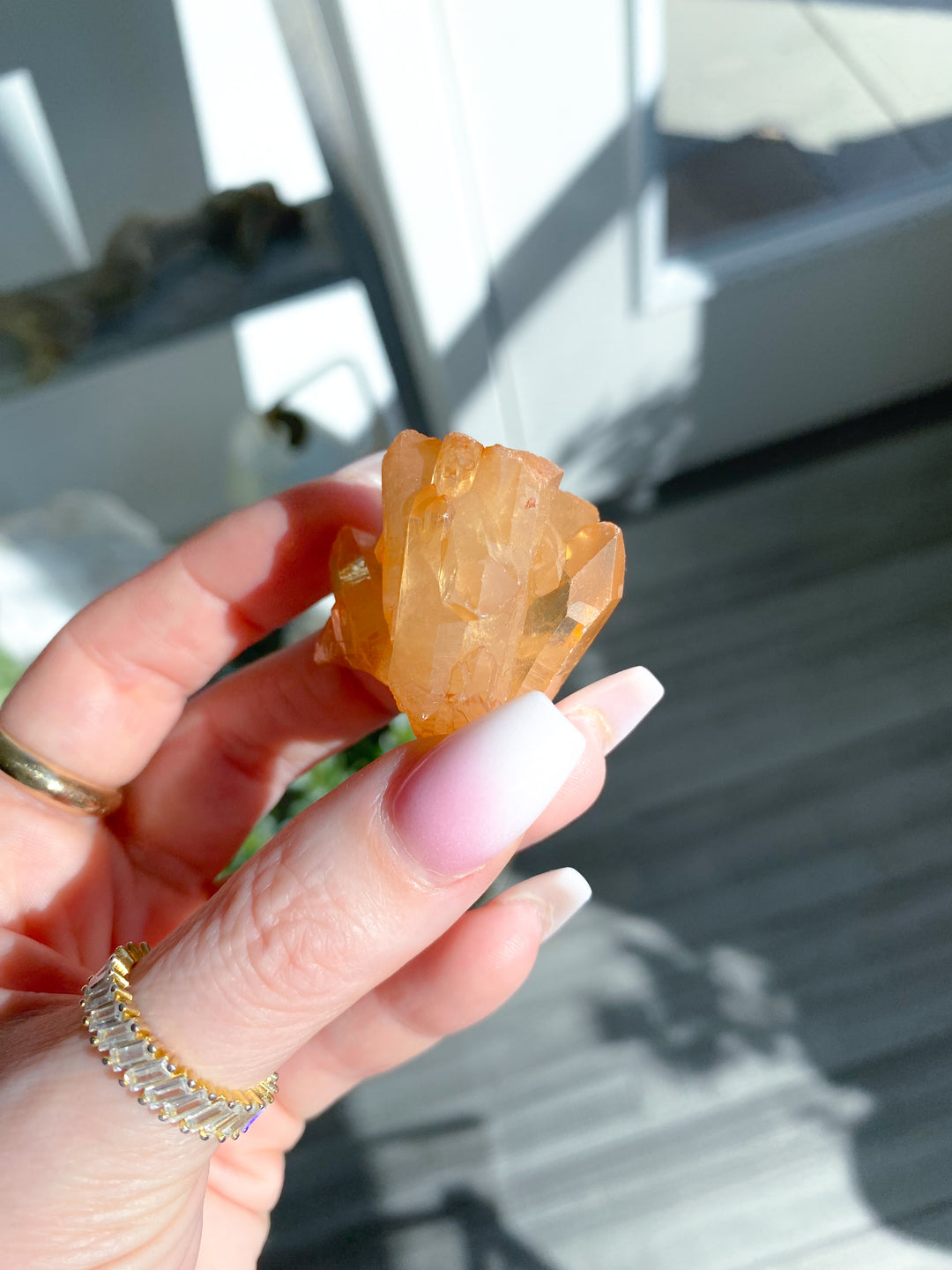 Natural Tangerine Quartz Mini Cluster #13