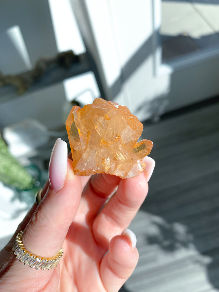 Natural Tangerine Quartz Mini Cluster #13