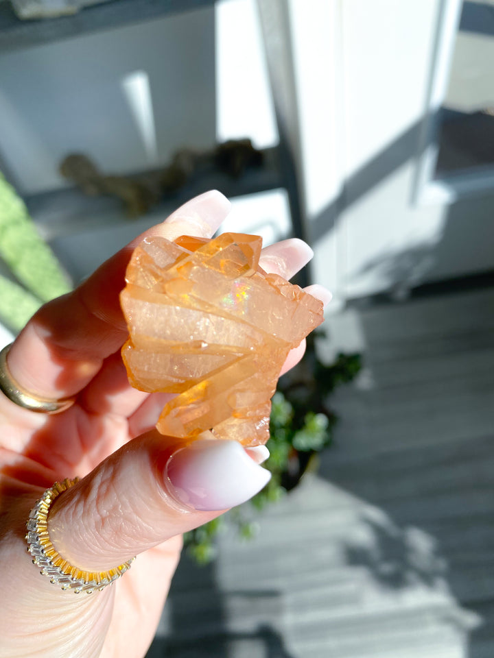 Natural Tangerine Quartz Mini Cluster #13
