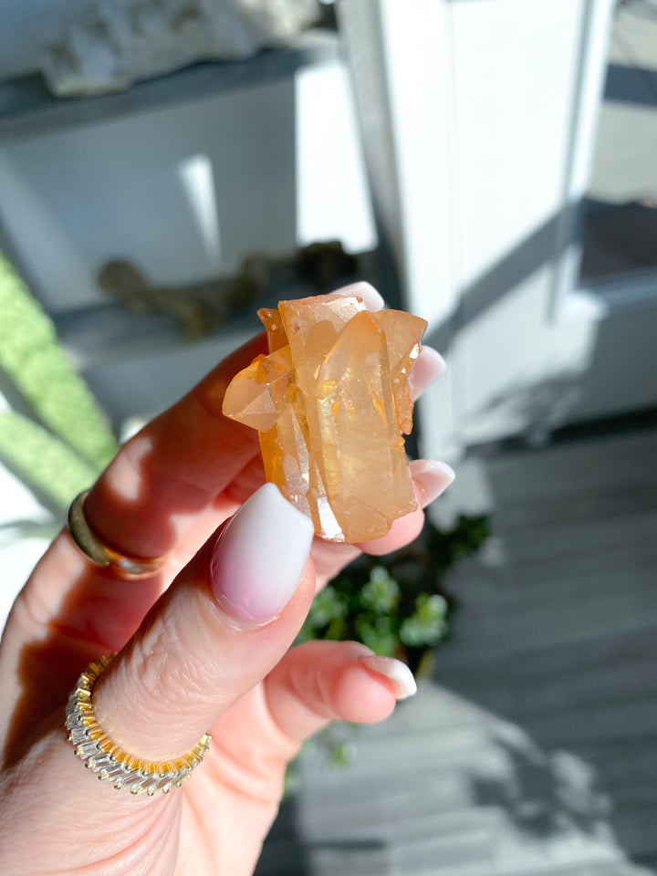 Natural Tangerine Quartz Mini Cluster #13