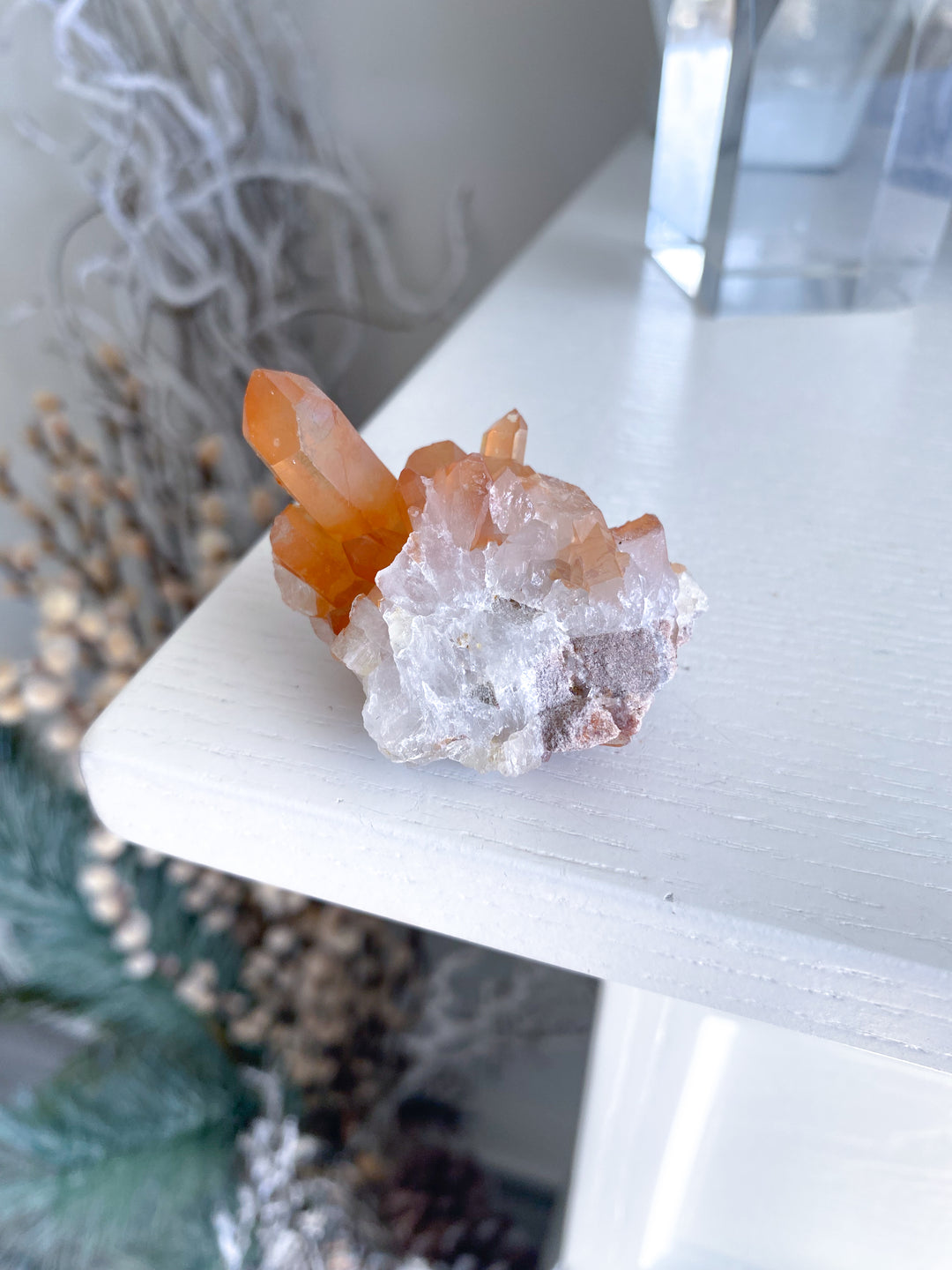 Natural Tangerine Quartz Mini Cluster #15