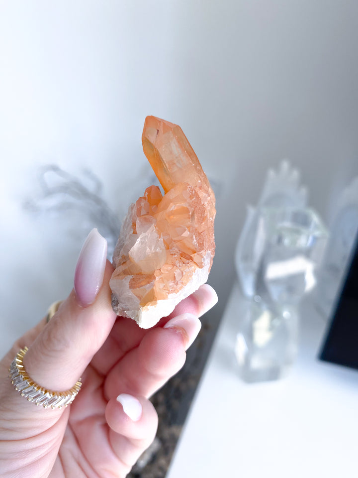 Natural Tangerine Quartz Mini Cluster #15
