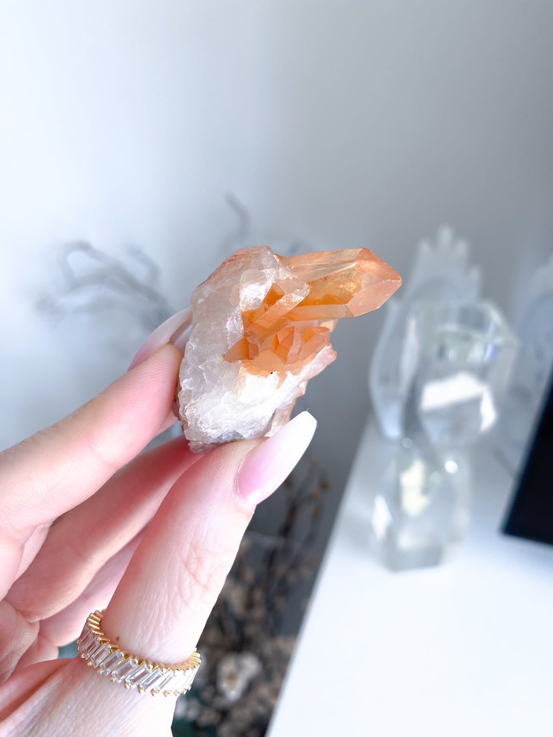 Natural Tangerine Quartz Mini Cluster #15