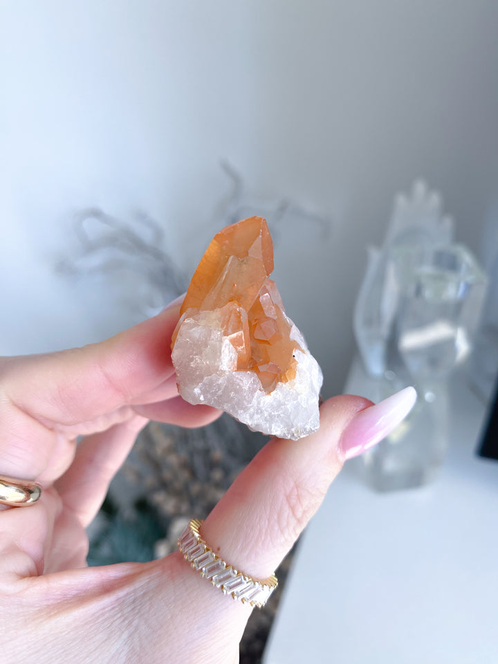 Natural Tangerine Quartz Mini Cluster #15