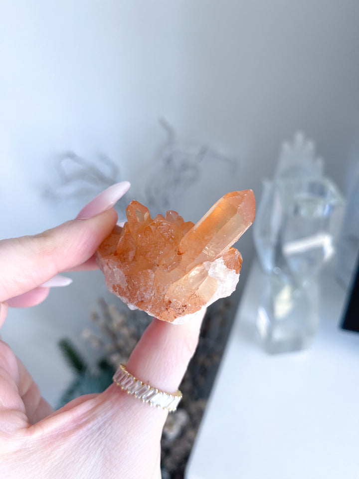 Natural Tangerine Quartz Mini Cluster #15