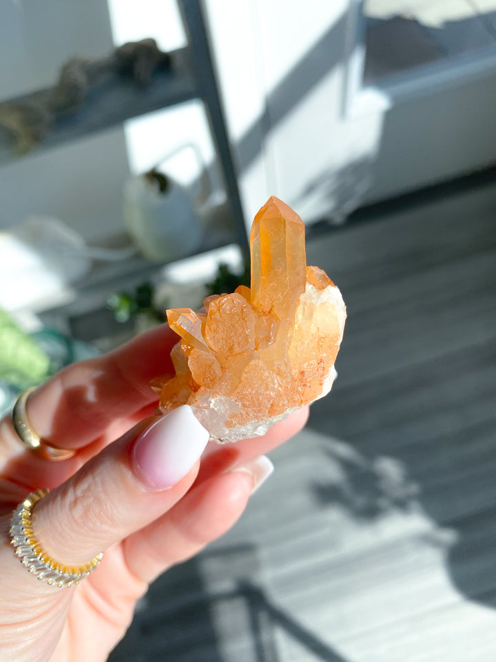 Natural Tangerine Quartz Mini Cluster #15