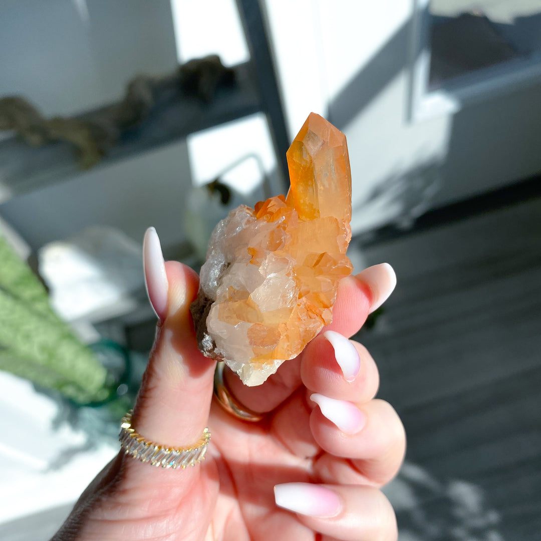 Natural Tangerine Quartz Mini Cluster #15