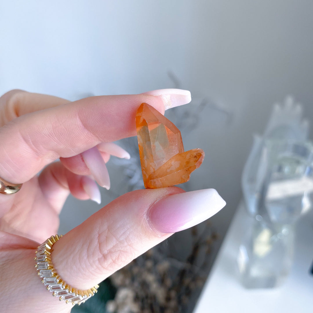 Natural Tangerine Quartz Mini Cluster #16