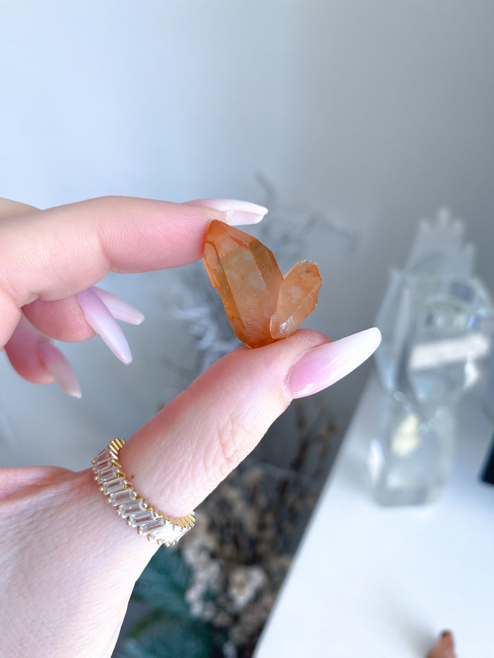 Natural Tangerine Quartz Mini Cluster #16