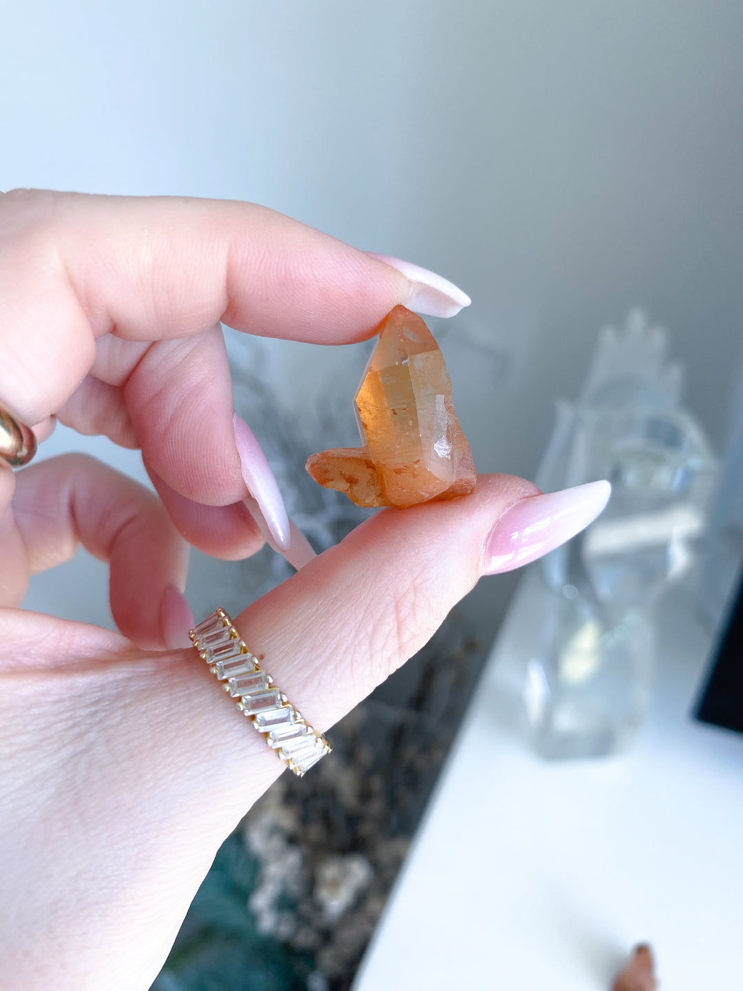 Natural Tangerine Quartz Mini Cluster #16