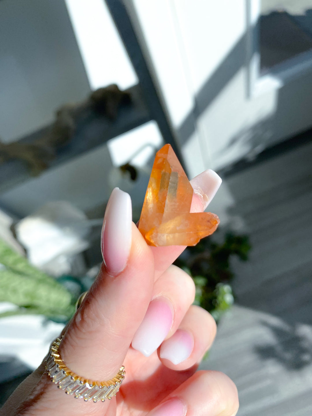 Natural Tangerine Quartz Mini Cluster #16