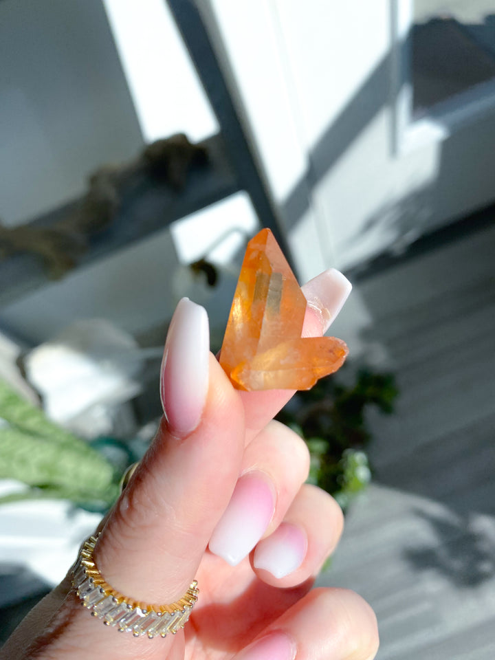 Natural Tangerine Quartz Mini Cluster #16