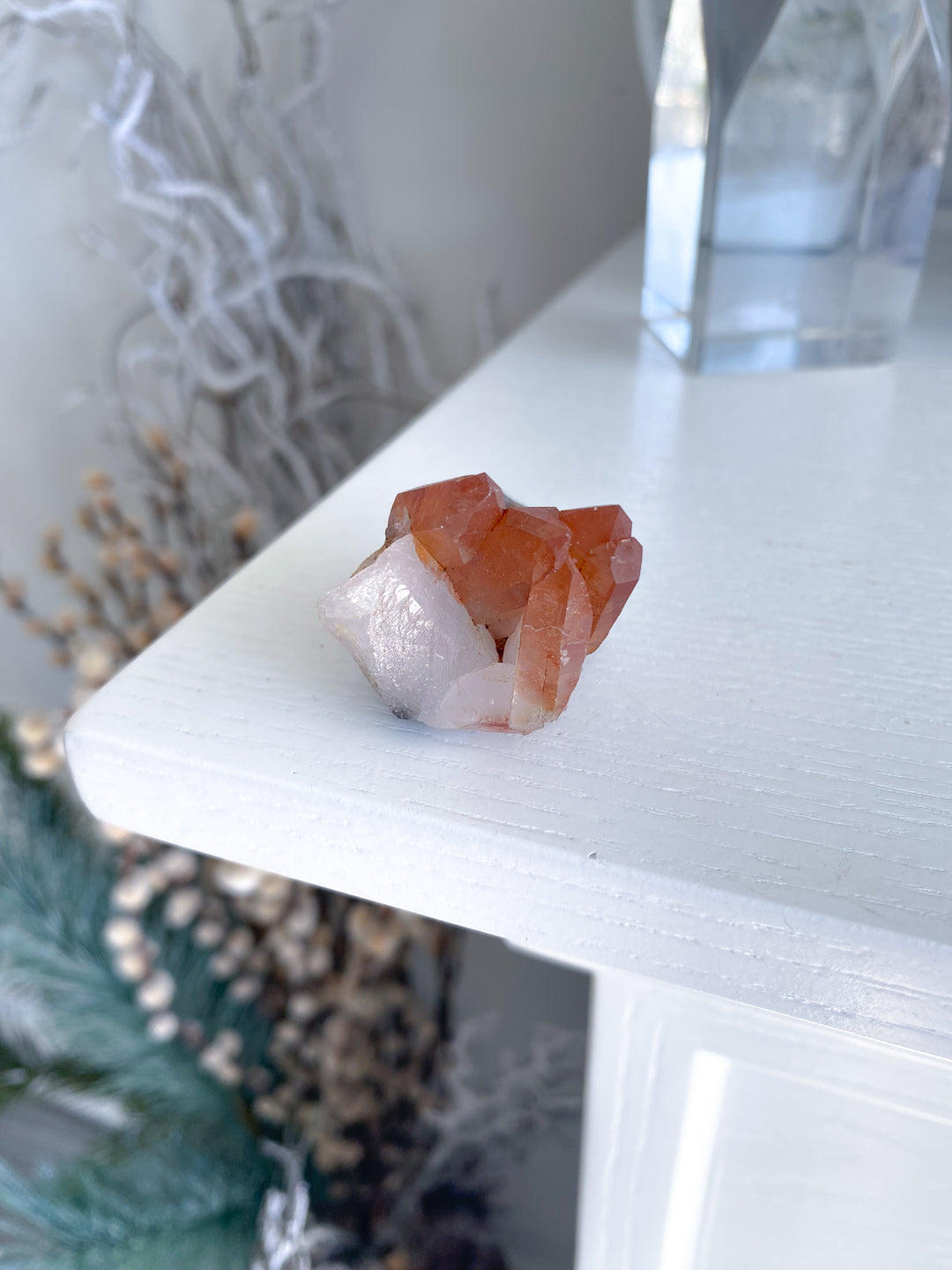 Natural Tangerine Quartz Mini Cluster on Matrix #3