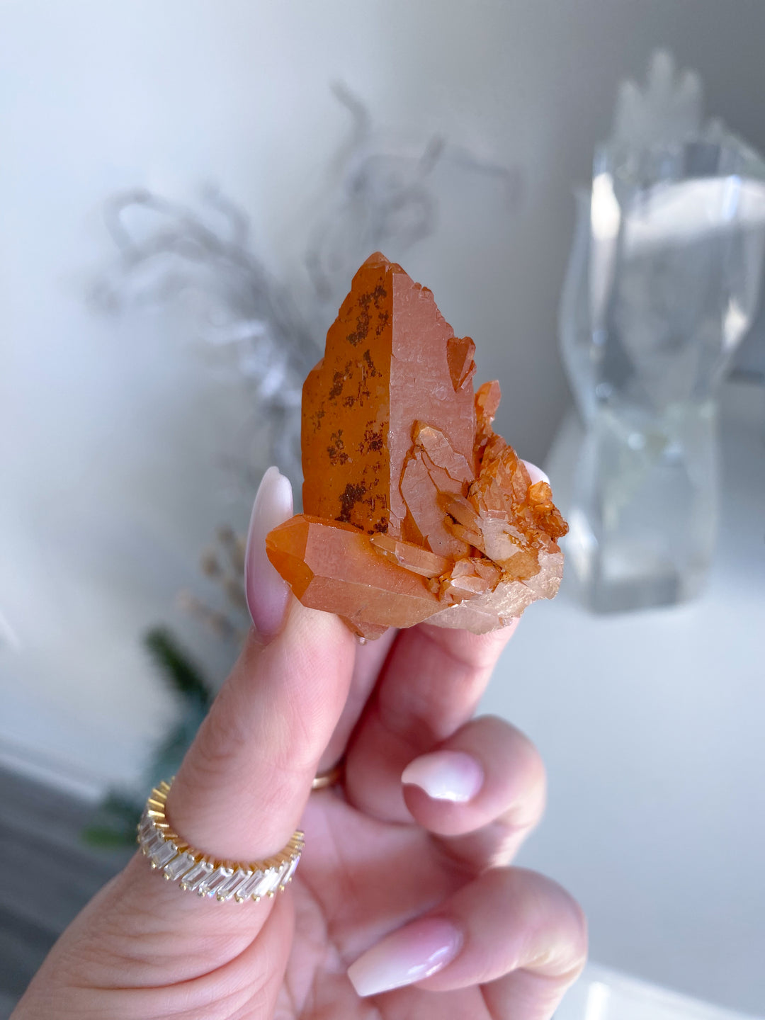 Natural Tangerine Quartz Mini Cluster #4