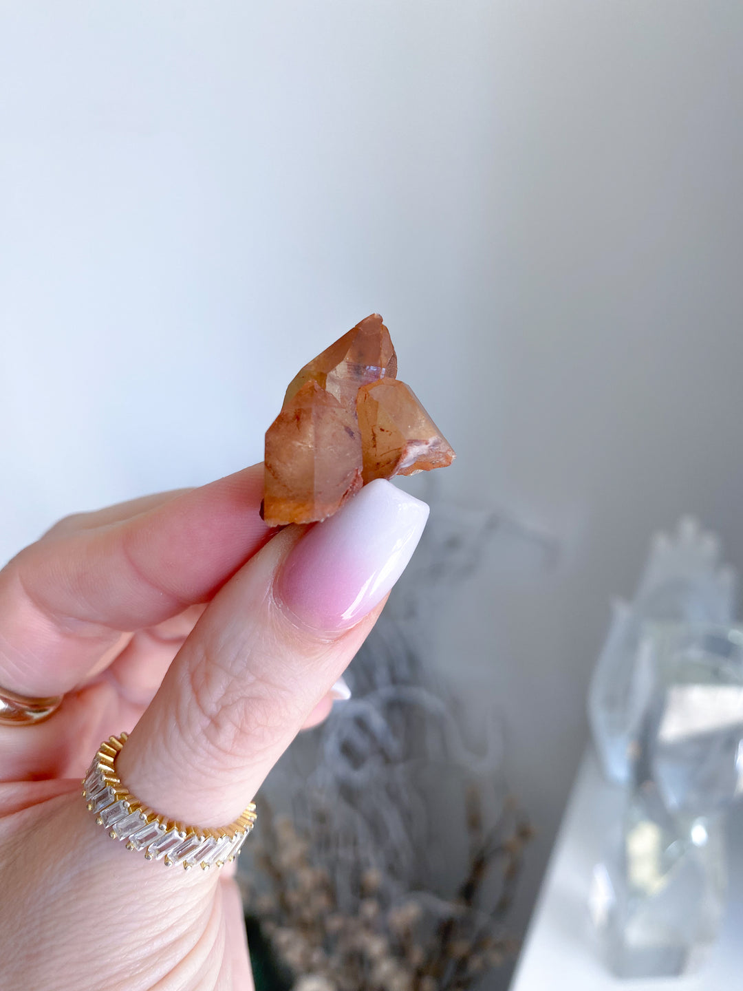 Natural Tangerine Quartz Mini Cluster #17