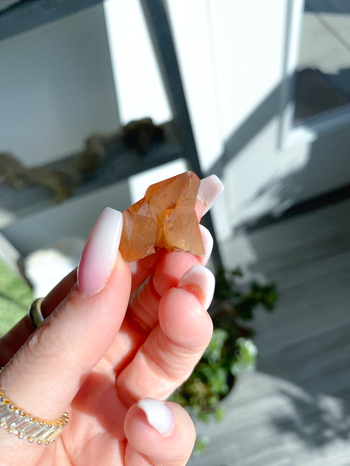 Natural Tangerine Quartz Mini Cluster #17