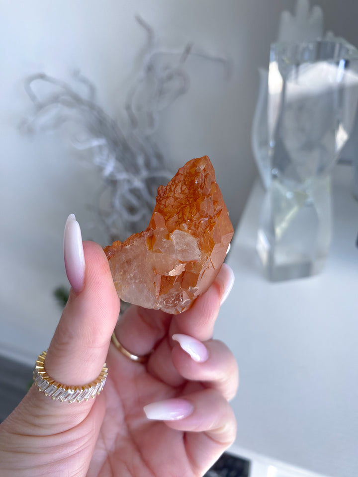 Natural Tangerine Quartz Mini Cluster #4