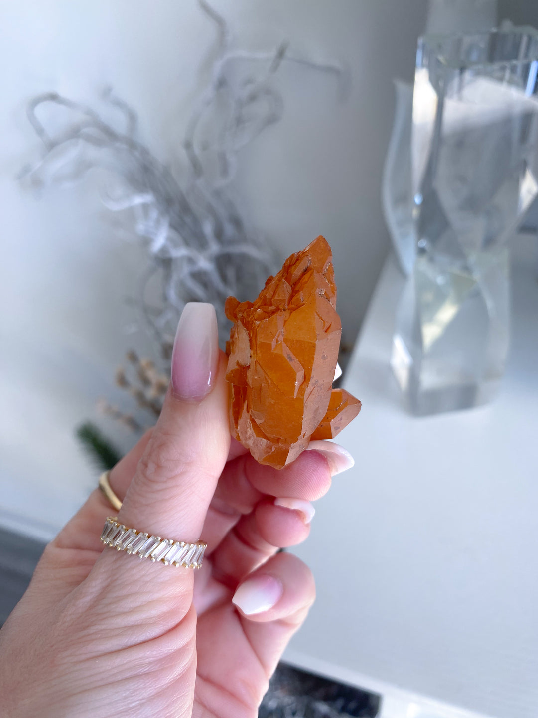 Natural Tangerine Quartz Mini Cluster #4