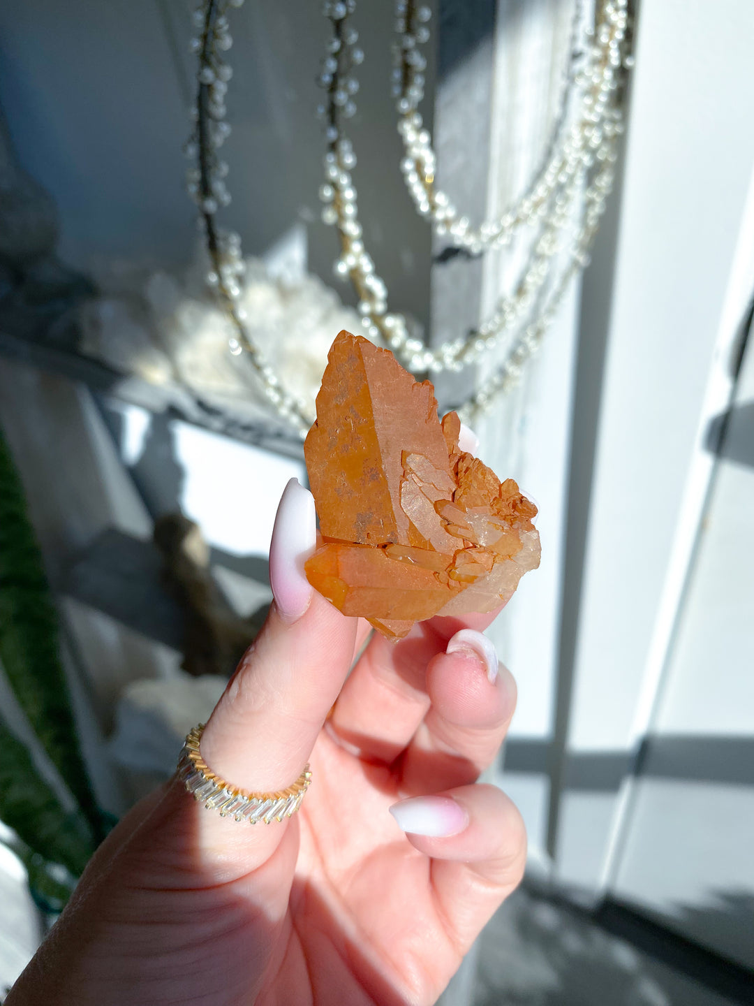 Natural Tangerine Quartz Mini Cluster #4