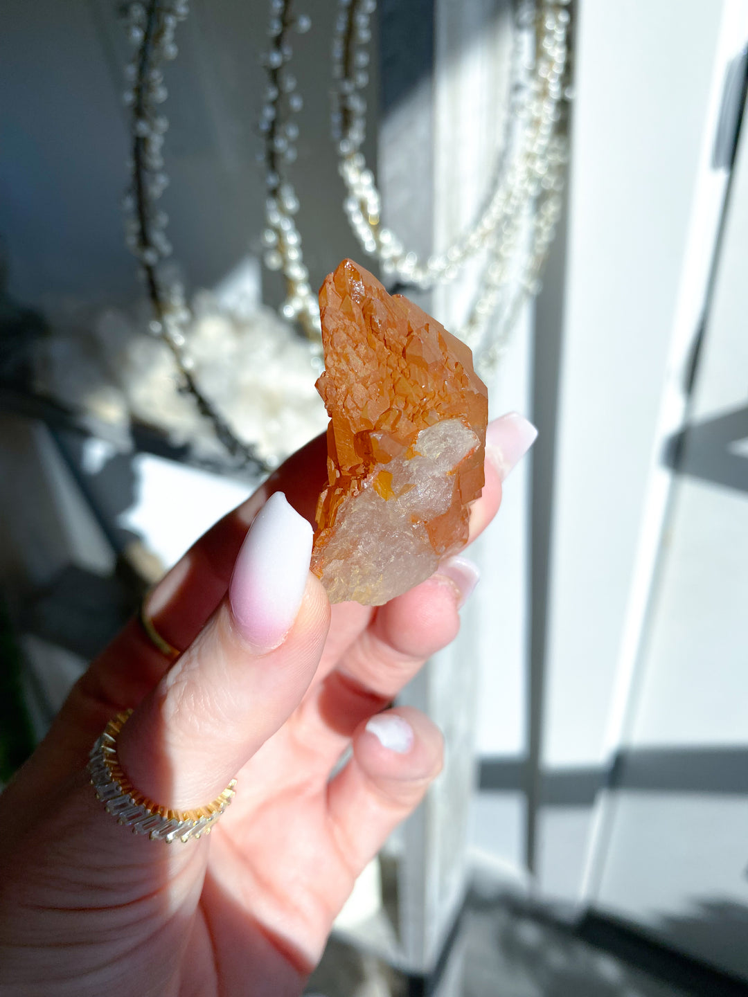 Natural Tangerine Quartz Mini Cluster #4
