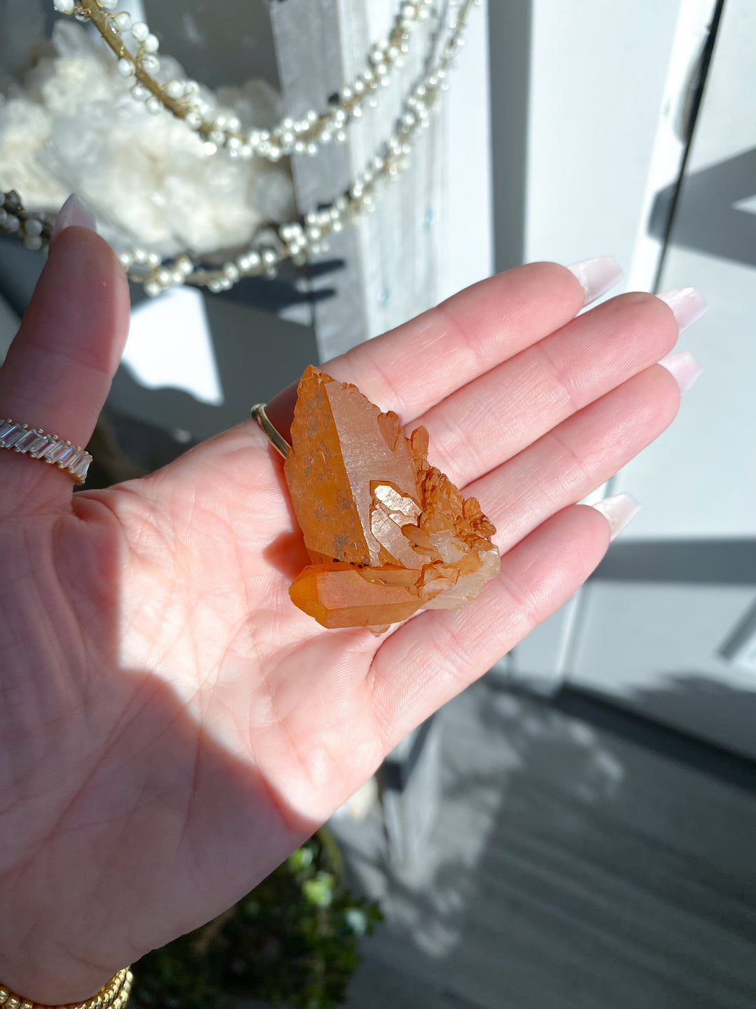 Natural Tangerine Quartz Mini Cluster #4
