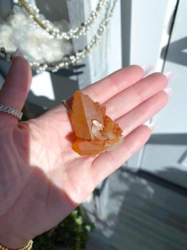 Natural Tangerine Quartz Mini Cluster #4