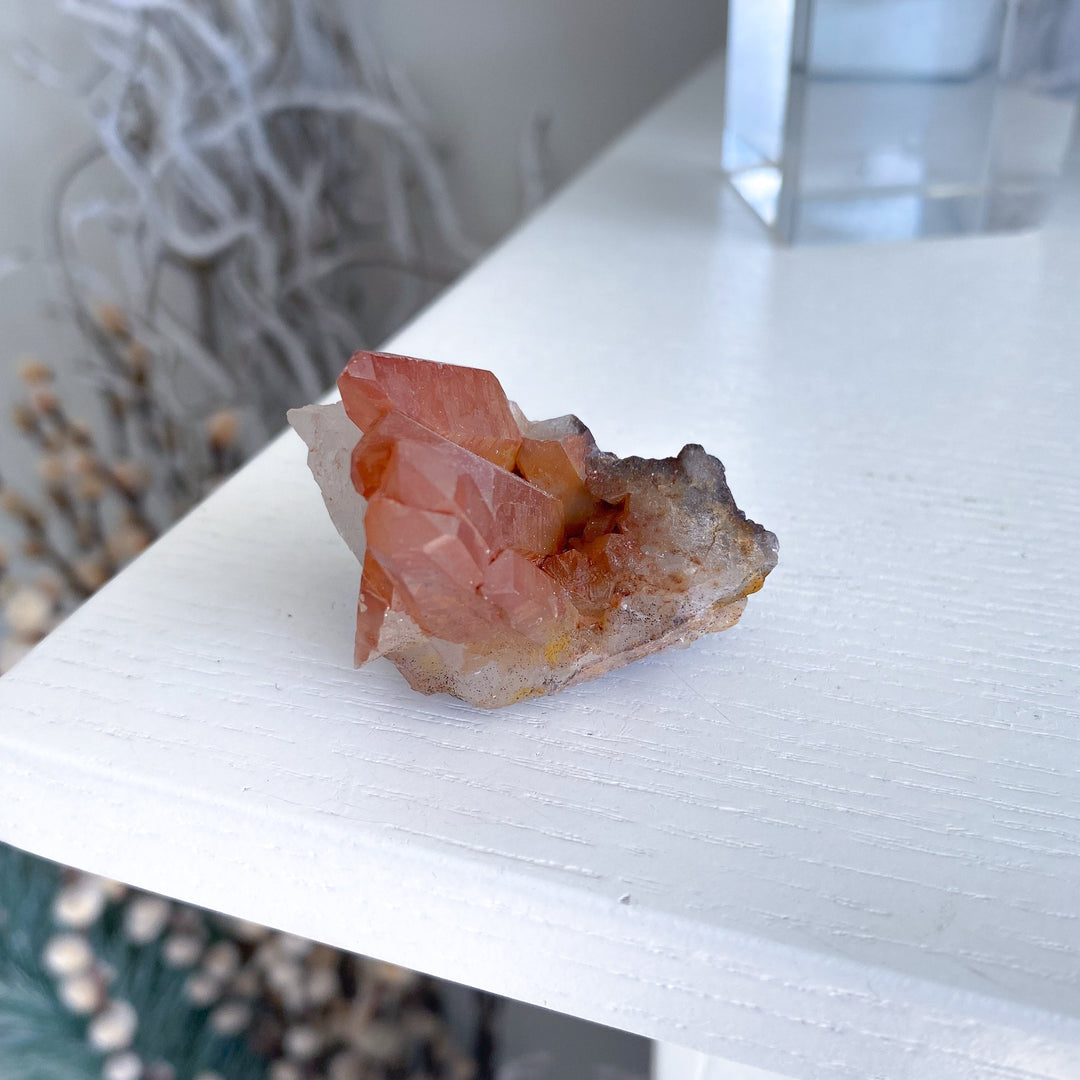 Natural Tangerine Quartz Mini Cluster on Matrix #3