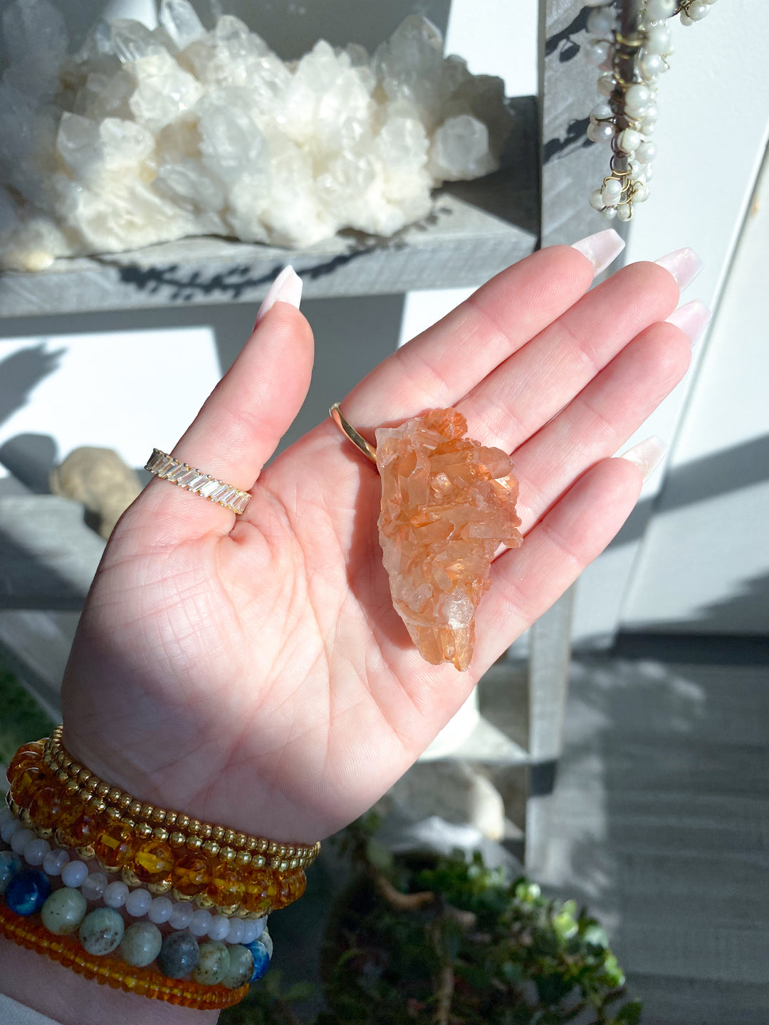 Natural Tangerine Quartz Mini Cluster #5