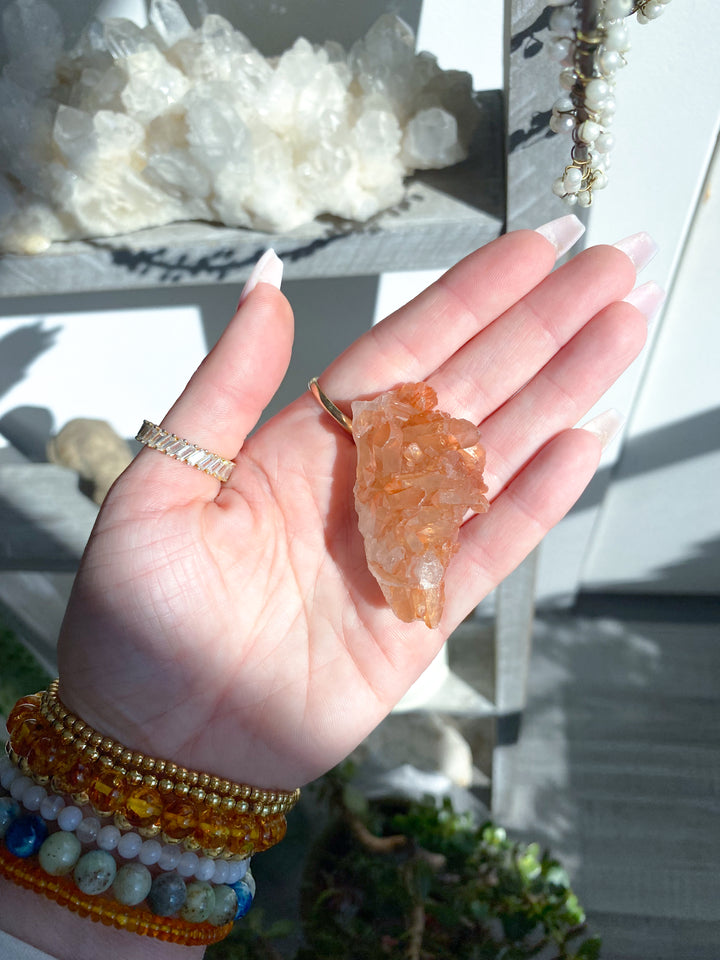 Natural Tangerine Quartz Mini Cluster #5