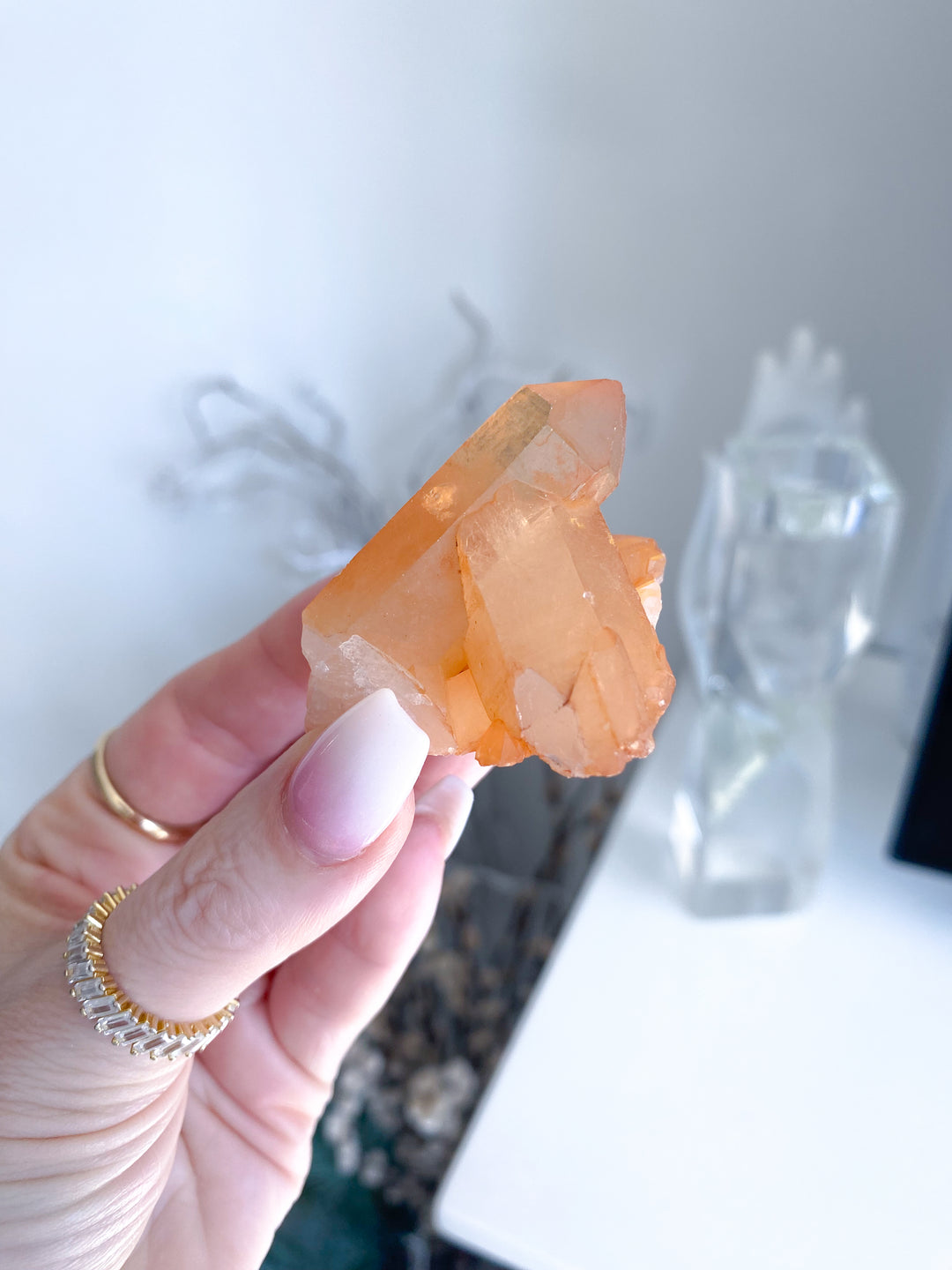 Natural Tangerine Quartz Mini Cluster #6
