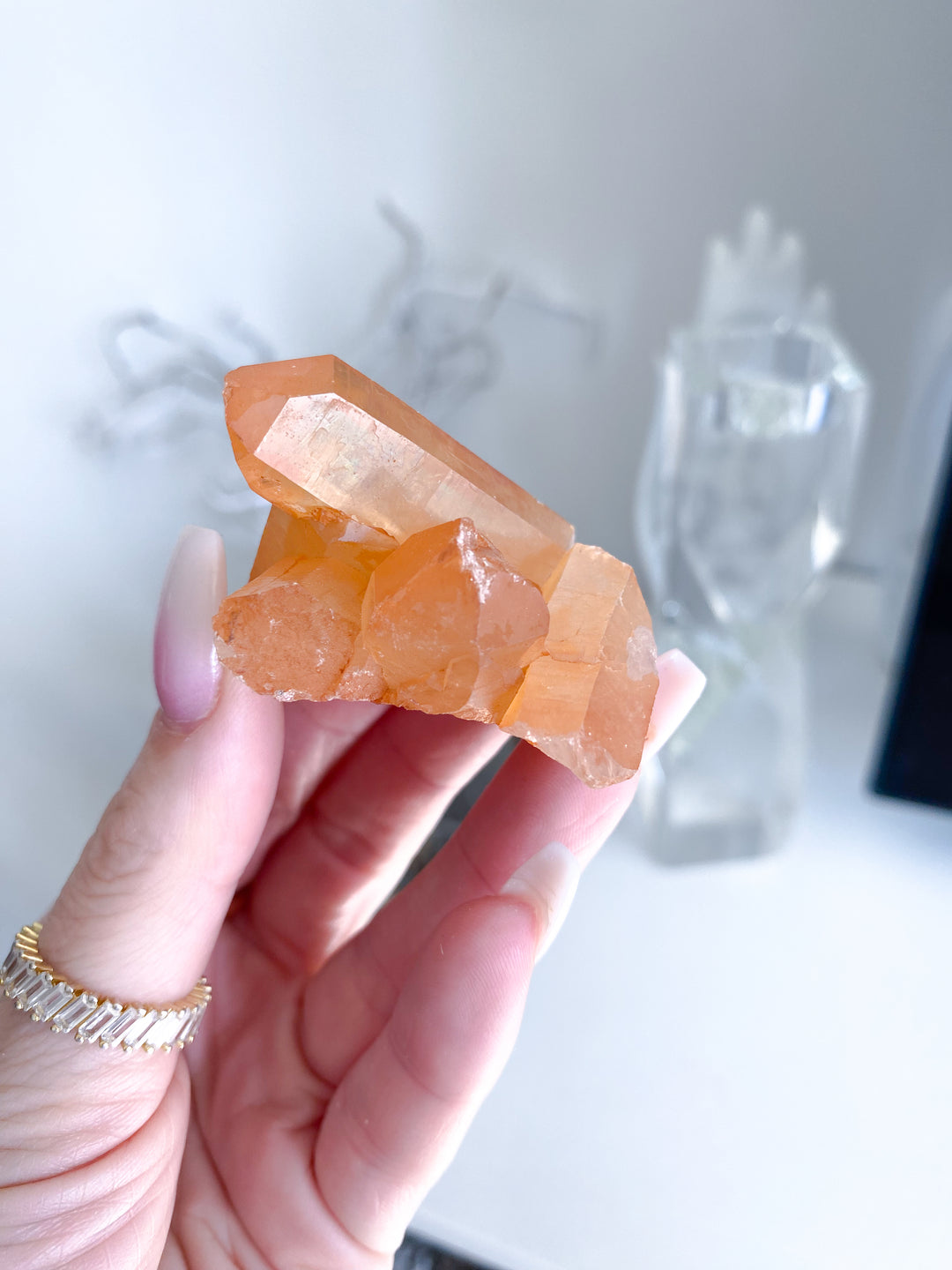 Natural Tangerine Quartz Mini Cluster #6