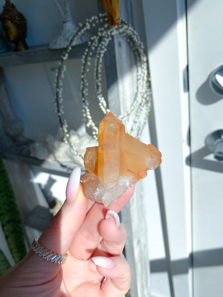 Natural Tangerine Quartz Mini Cluster #6