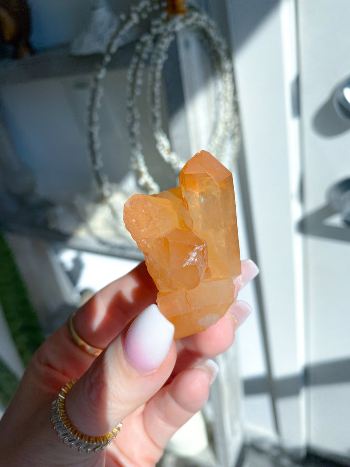 Natural Tangerine Quartz Mini Cluster #6