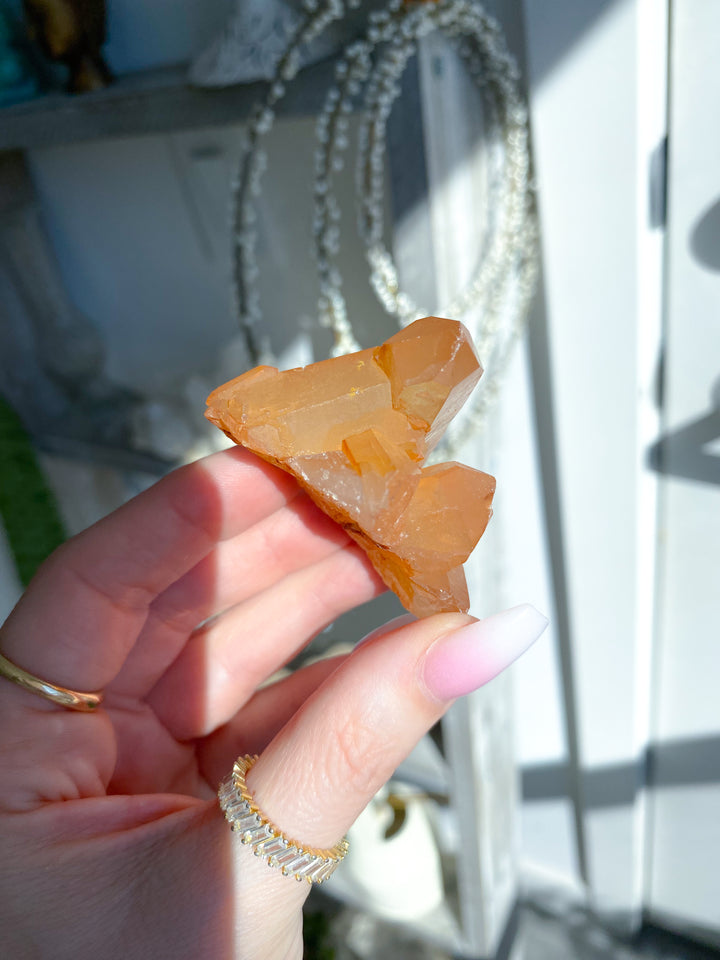 Natural Tangerine Quartz Mini Cluster #6