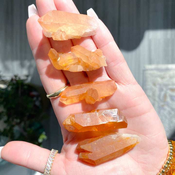 Choose Your Small Natural Tangerine Quartz Mini Cluster